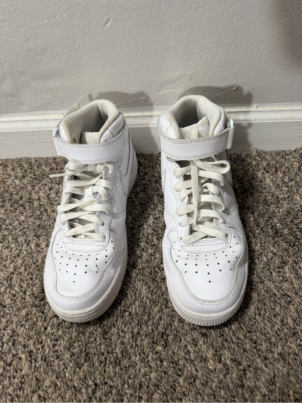 Nike Kids White High-Top Sneakers with Strap